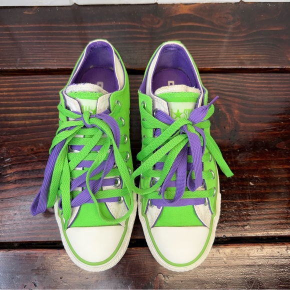 Converse Chuck Taylor All Star Low – Limited Edition Green & Purple - Women’s 7 - Picture 5 of 9